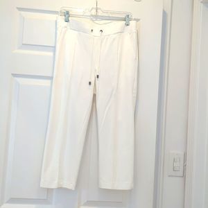 White stretch cotton cropped pants small